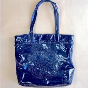 Coach Glossy Dark Blue Tote